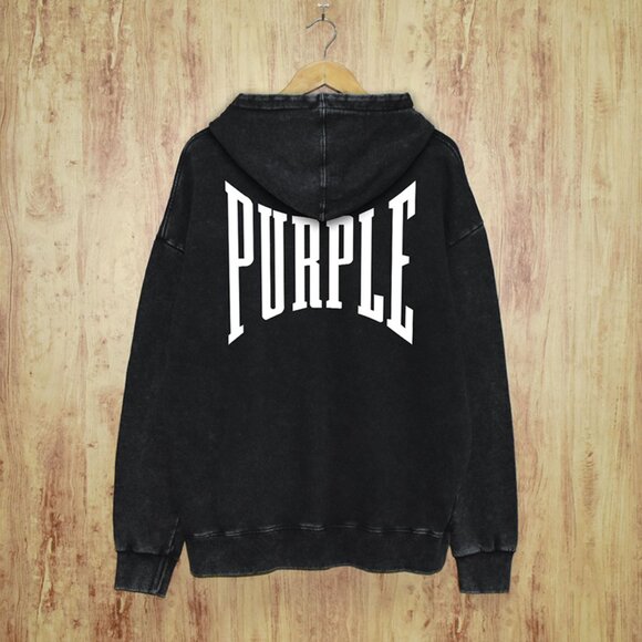 Purple Brand Logo Print Cotton Hoodie Men's